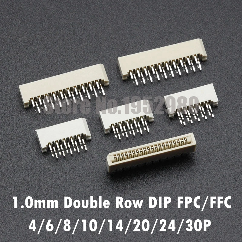 10 шт. Гибкий Плоский ЖК разъем FPC/FFC 1 0 мм двухрядный прямой контактный DIP Тип 4 6 8 12 14