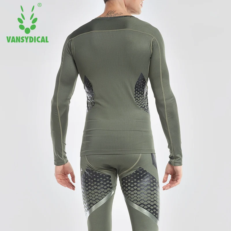 Vansydical новые мужские дышащие костюмы для бега компрессионные мужчин Спортивная