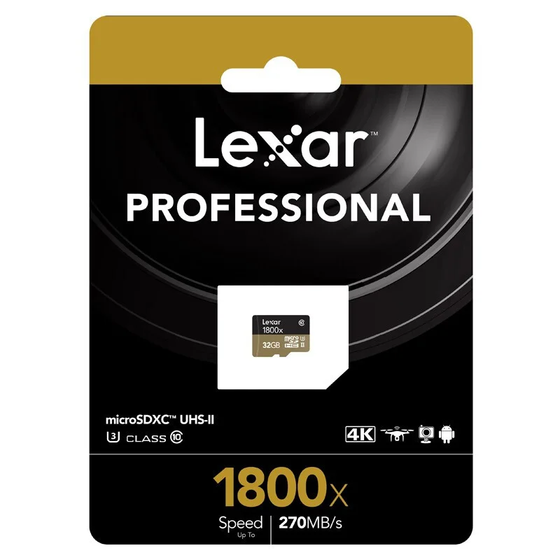 Lexar Micro SD карты 1800x microsd на 64 Гб оперативной памяти, 32 Гб встроенной памяти, 270 МБ/с. sdxc U3 cartao de memoria Class 10 флэш карты памяти TF карта для смартфона