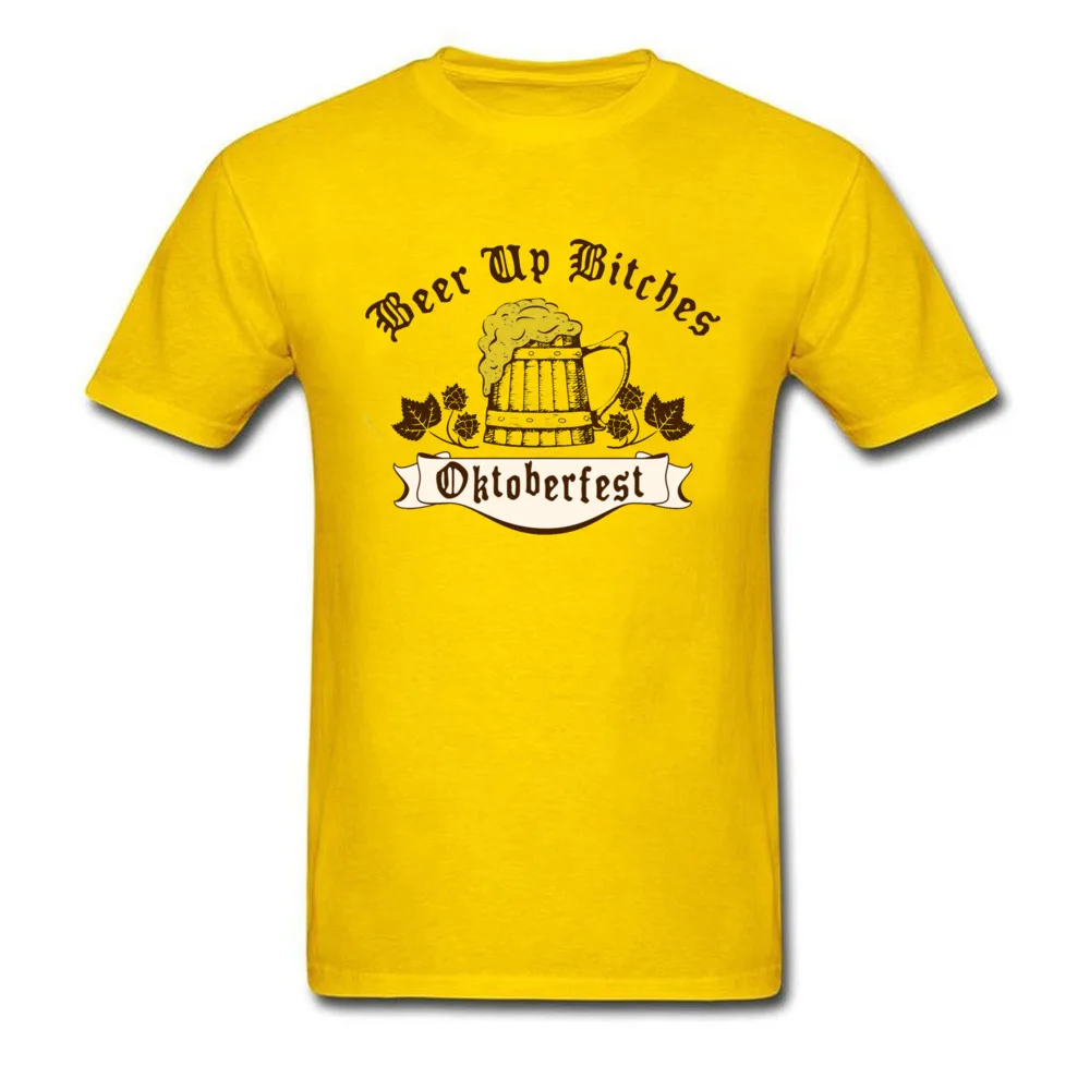cosie T-shirts Fashion O Neck Oktoberfest Drink Up 5103 100% Cotton Men T Shirt Geek Short Sleeve Clothing Shirt Oktoberfest Drink Up 5103 yellow
