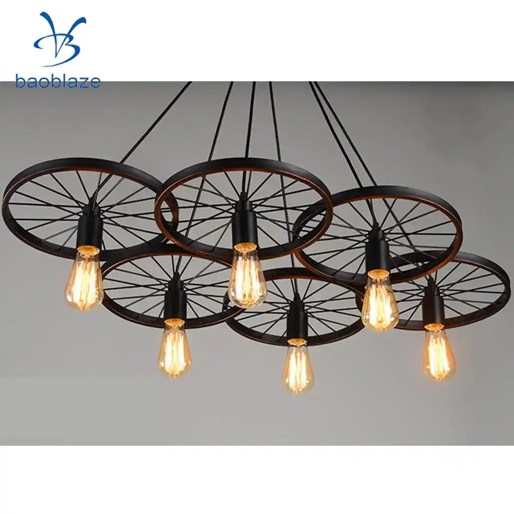 Industrial Vintage Iron Wheel Shade Ceiling Light Pendant Lamp Bulb Fixture  Chandelier ( Bulb not included )|Lamp Covers & Shades| - AliExpress