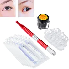 1 комплект микроблейдинг Перманентный 3D Макияж игла для татуировки бровей ручка пигмент чернила Набор Мода LBC May18 Прямая