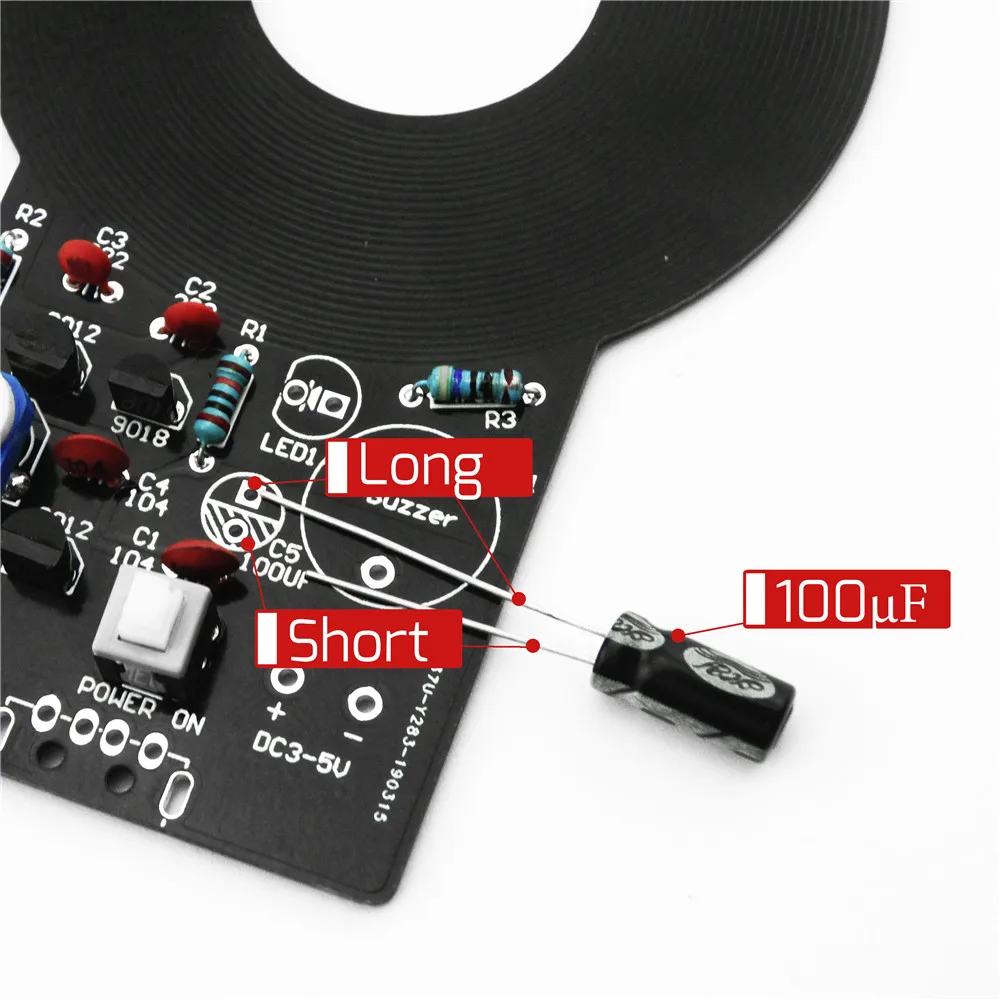 Металлоискатель Электронный DC 3 V-5 V 60 мм Бесконтактный Сенсор борту модуль электронной части детектор металла DIY Kit с Батарея чехол