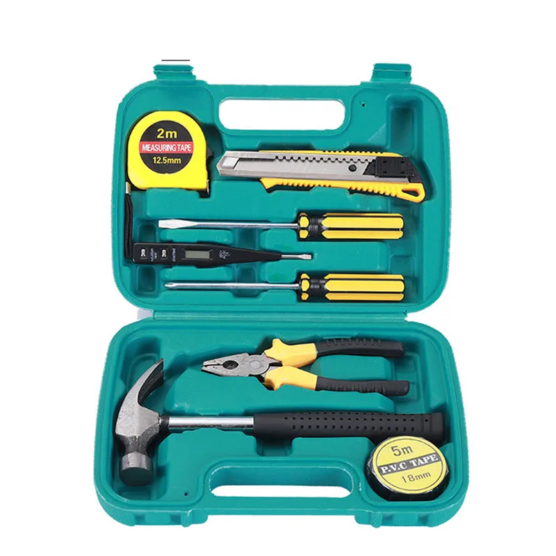 

9-piece household car combination set hardware toolbox repair combination digital display tool kit hand tool set
