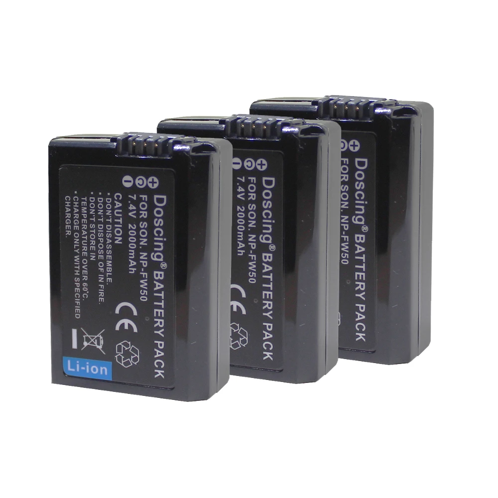 Doscing 3Pcs NP FW50 NP FW50 NPFW50 digital camera Battery for Sony