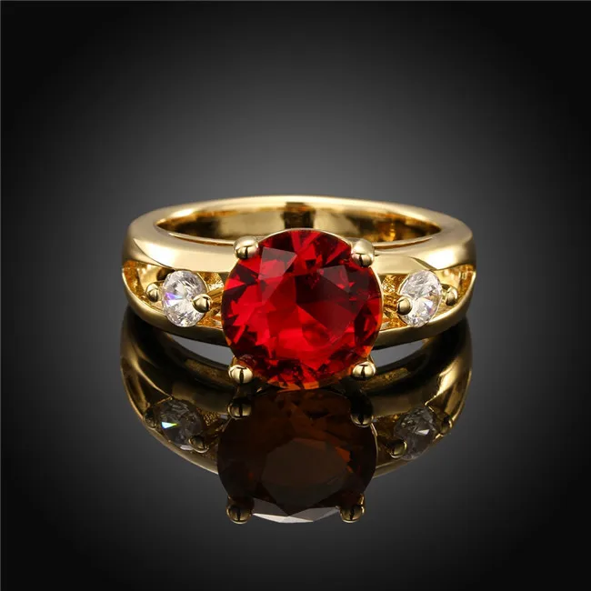 

top-quality plated gold ring with zircon 7 # 8 # classic romantic wedding gift fashion jewelry elegant style factory price