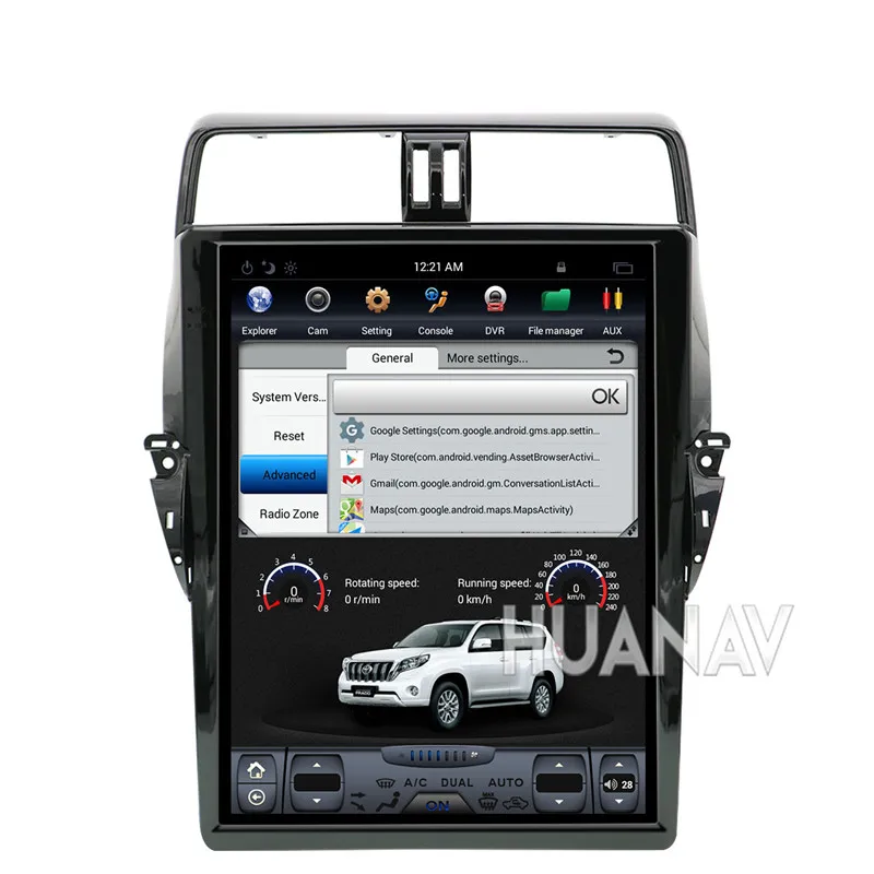 Sale Tesla style 17" Car No DVD Player GPS Navigation For TOYOTA Land Cruiser Prado 150 2018 head unit 1 din radio Multimidia Android 4