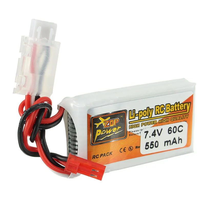 Аккумуляторная батарея Lipo ZOP Power 7 4 V 550mAh 70C 2S Battery JST Plug|jst plug|2s lipo batteryzop power |