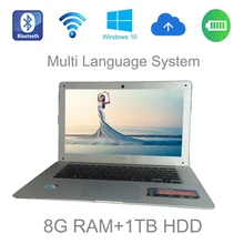 2017 14 inch slim laptop Intel Celeron J1900 2.0GHz 8G ram 1TB HDD windows 8/10 system tablet built in camera for discounts
