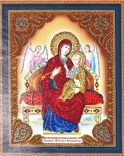 HUACAN 5D специальная форма алмазная живопись религия икона частично с алмазной вышивкой Девы Марии Стразы картина, Алмазная мозаика - Цвет: LP119