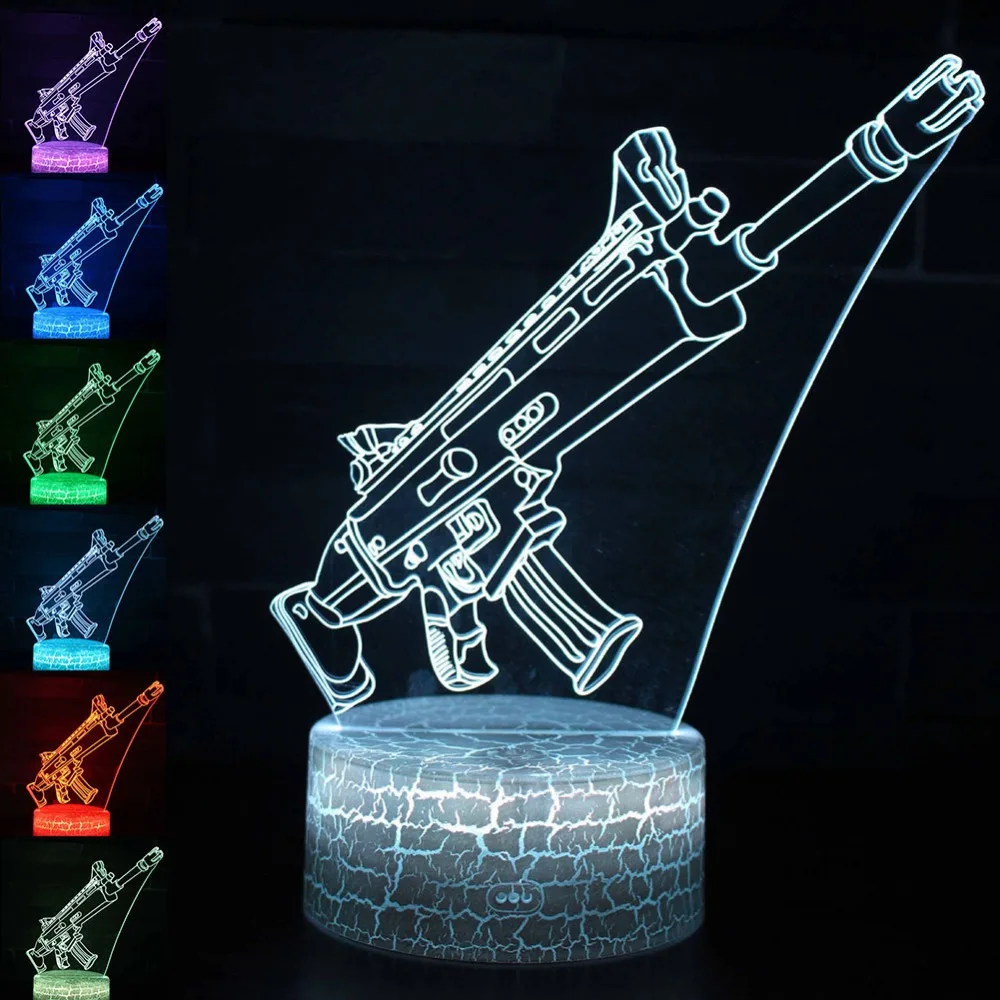 

LED Night Light Battle 3D Lamps 7 Colors Changing USB Rocket Launcher for Bedroom Home Decor Luminaria Kids Gifts Decoration