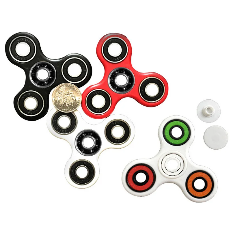 KAWO Tri Spinner Fidget Spinner Toy Plastic EDC Hand Spinner For Autism and ADHD