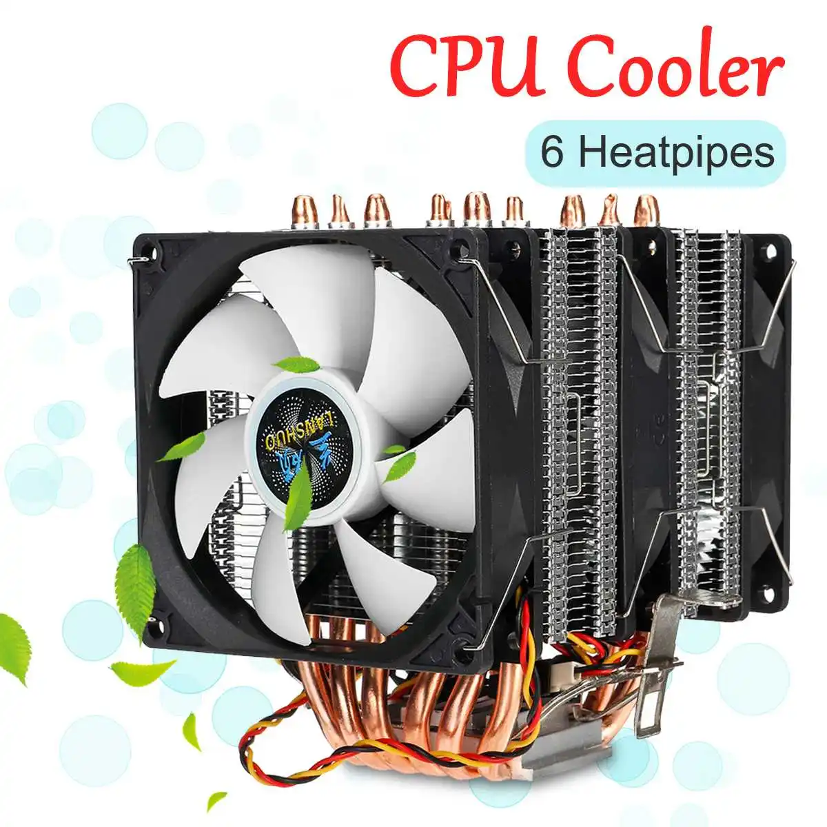 6 النحاس أنابيب الحرارة المزدوجة برج PC وحدة المعالجة المركزية برودة 3Pin التبريد مروحة تبريد غرفة التبريد المبرد ل LGA 1150/1151 /1155/1156/1366/775 6 النحاس أنابيب الحرارة المزدوجة برج PC وحدة المعالجة المركزية برودة 3Pin التبريد مروحة تبريد غرفة التبريد المبرد ل LGA 1150/1151 /1155/1156/1366/775