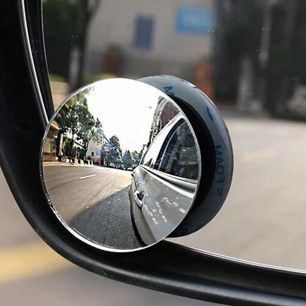 Frameless Car Small Round Mirror 360 Degree Automobile Wide Angle