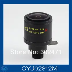 Камеры видеонаблюдения lens2.8-12 мм фиксированной диафрагмой, 1/2. 7 "M12x0.5 горе Исправлена F1.4 для безопасности Камера, Бесплатная доставка