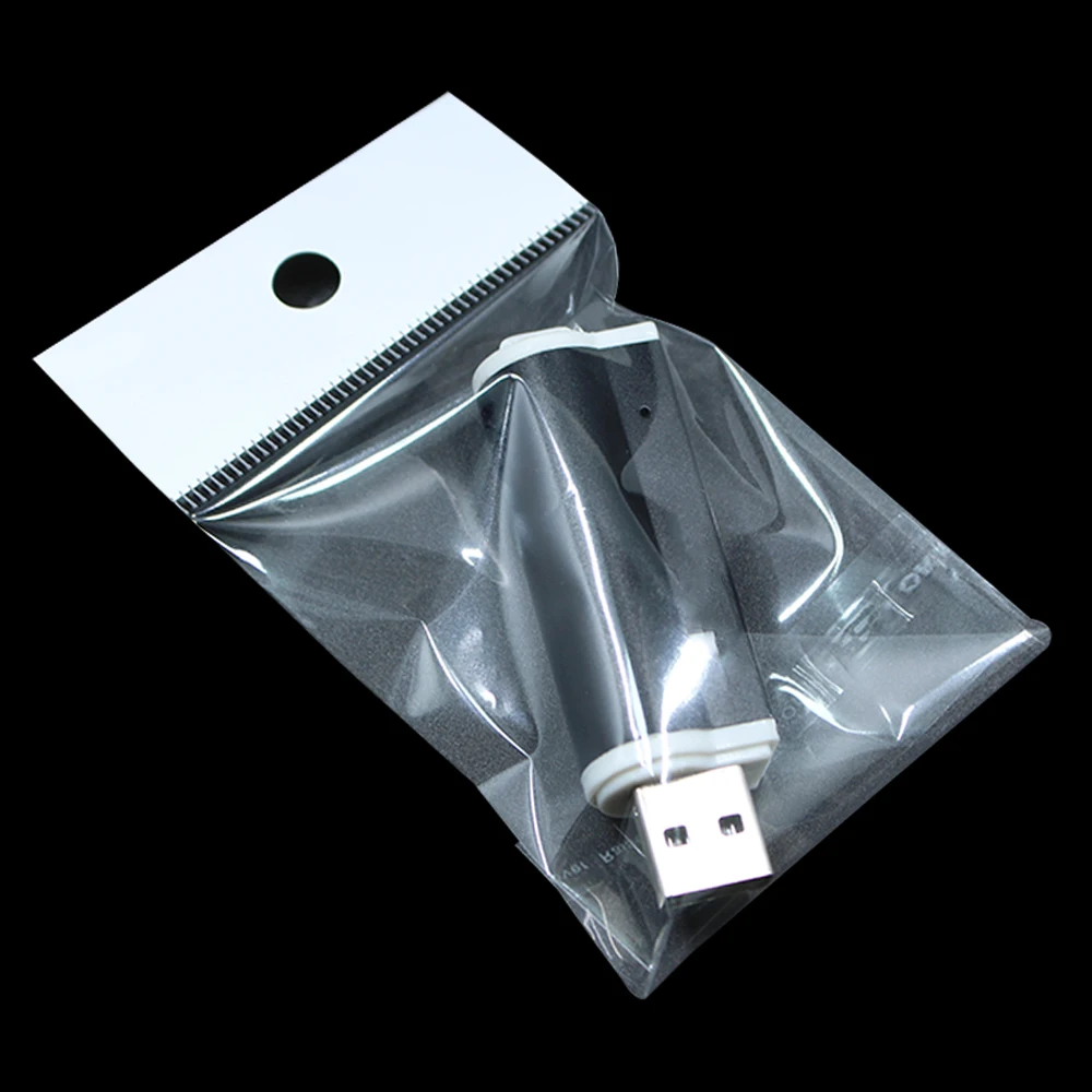 2000 шт/партия 12*20 см прозрачный самоклеющийся пластиковый полиэтиленовый пакет из поп Розничная сумка для хранения W/отверстие для подвешивания DHL