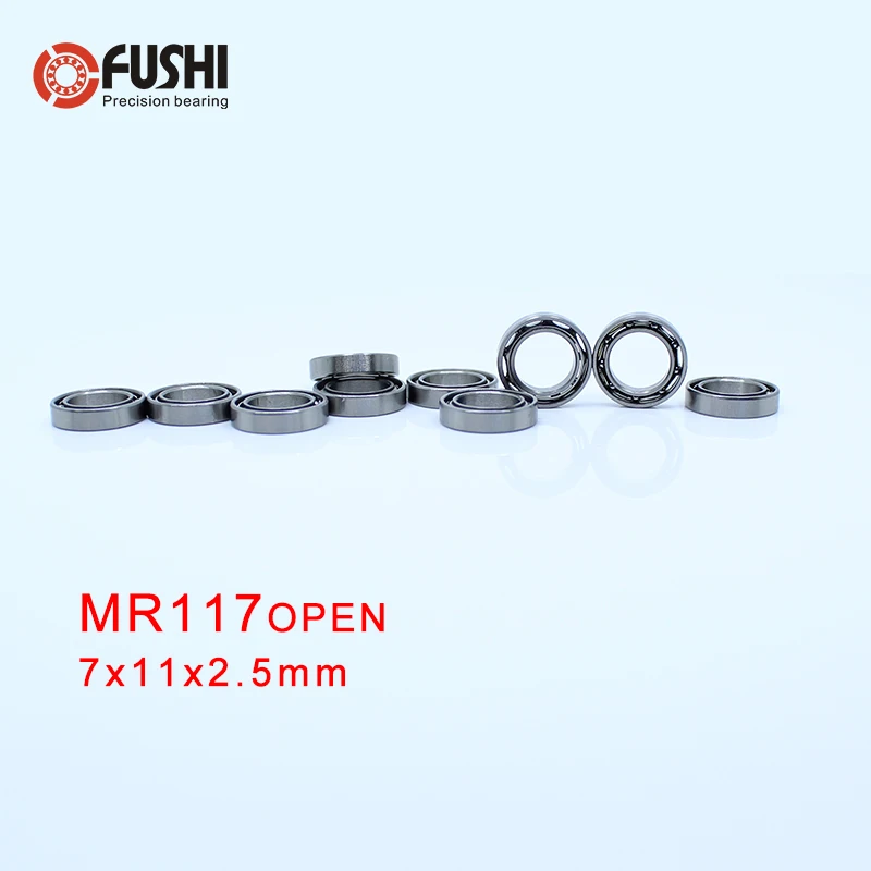 MR117 подшипник ABEC-1(10 шт) 7*11*2,5 мм миниатюрные MR117-открытые шариковые подшипники L-1170