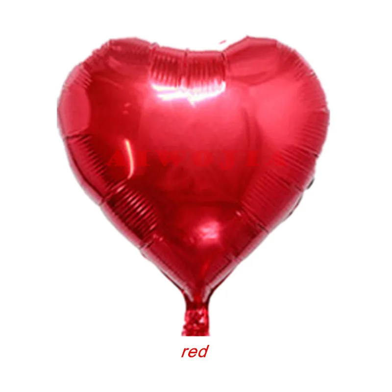 50 шт. 10 дюймов золотой Серебро Сердце воздушные шары надувной шар из алюминиевой фольги с День рождения украшения поставки 6zSH808 - Цвет: red
