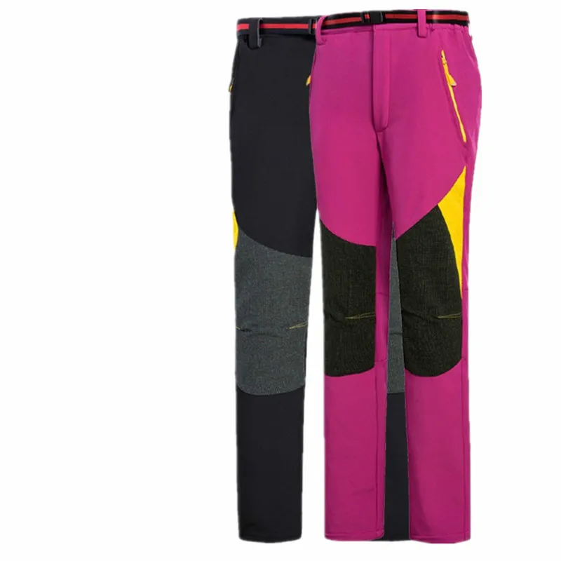 

Women&Men Winter Outdoor Sports Inner Fleece Camping & Hiking Softshell Pants Couples Autumn Climbing & Skiing Trouser