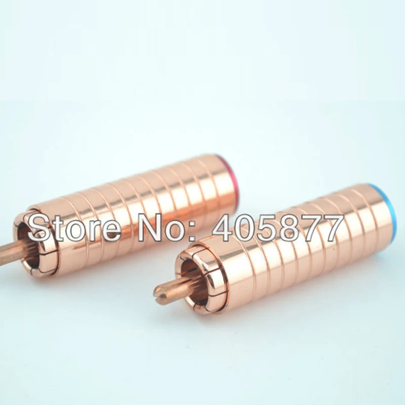 

High quality RCA interconnect plug Red copper plated audio cable plug