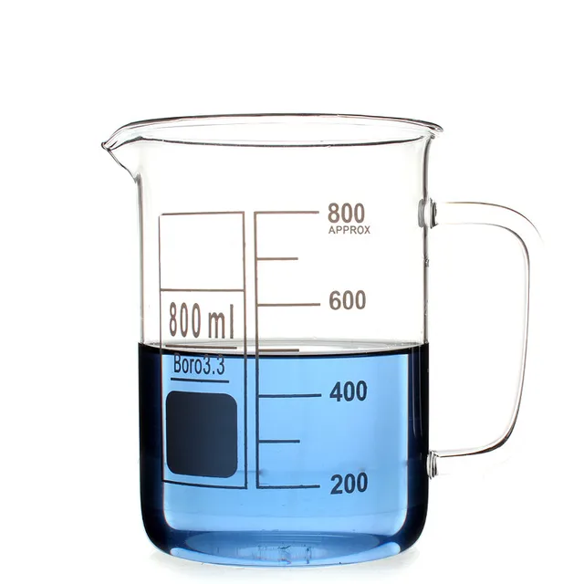 800ml Glass Beaker Mug Cup With Handle 3.3 Borosilicate ...