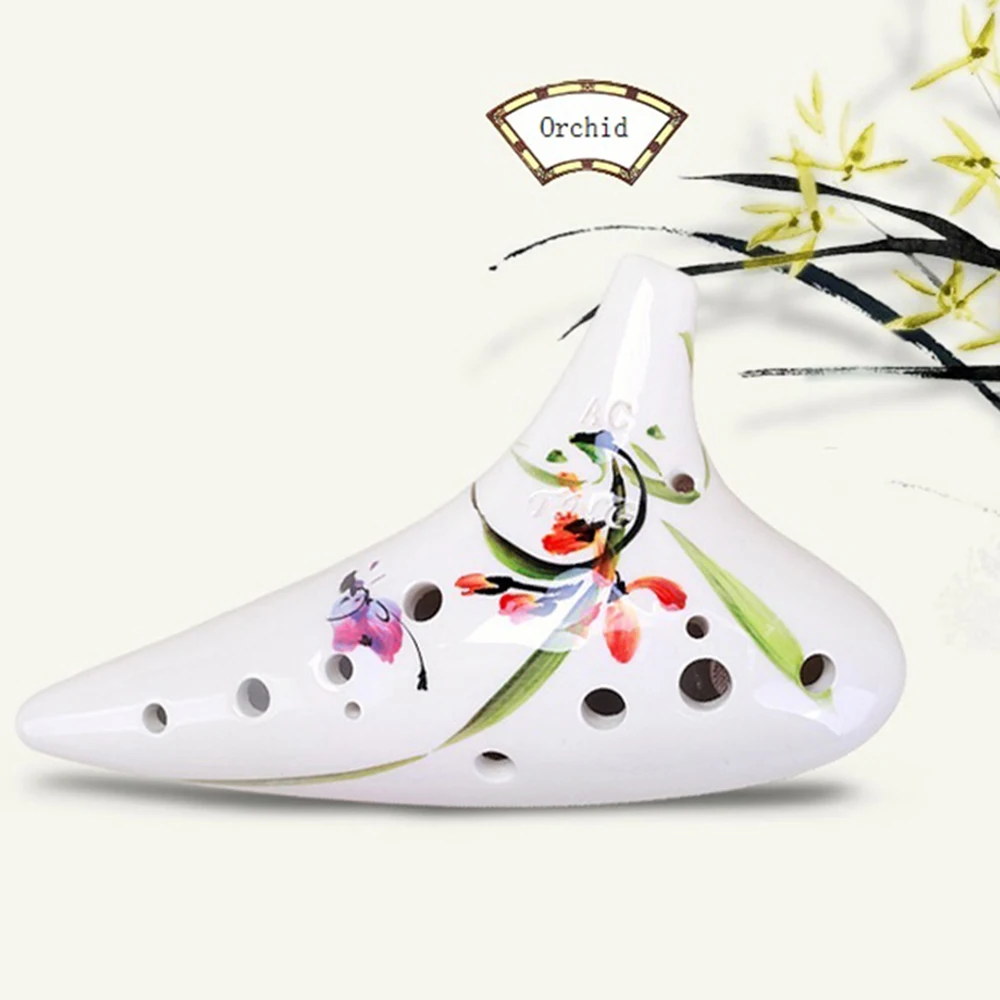 TNG цветная живопись Ocarina 12 отверстий Alto C Soprano Музыкальные инструменты доломитная