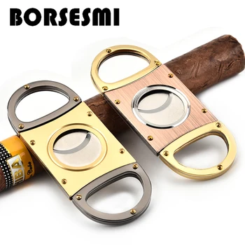 

High quality 56Ring Zinc alloy cigar scissors portable metal cigar cutter double blade smoking accessories pocket tool sharp