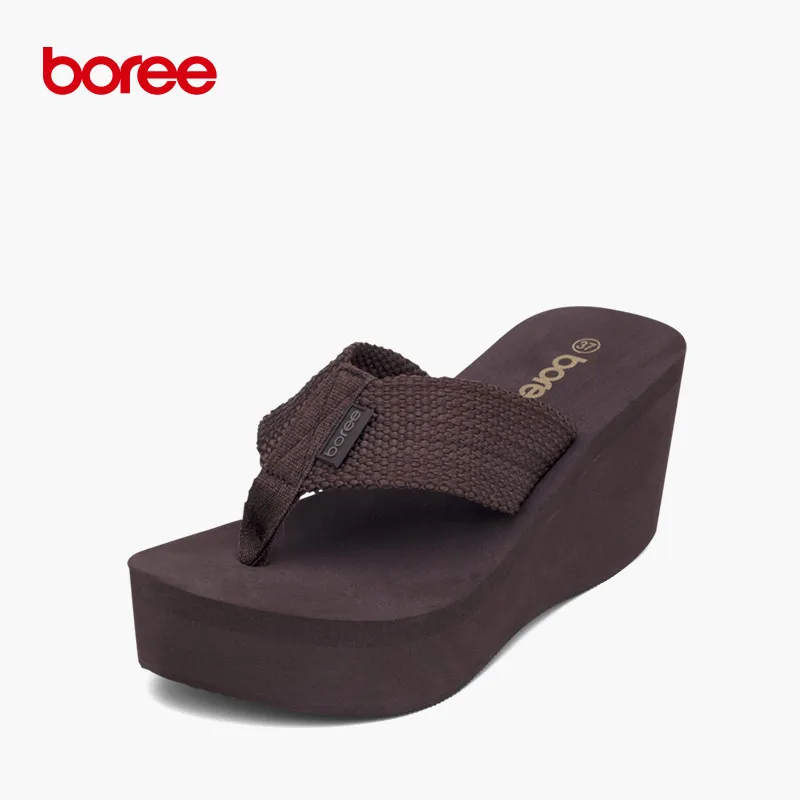 baratas Boree Verão Sandálias Moda Flip Flops das Mulheres Sapatos Casuais Plataforma de Tricô Macio Não Slip de Sola Grossa Chinelos de Praia SDL008