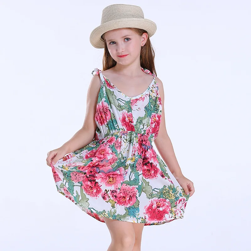 2018 Summer Baby Girl Clothes Sleeveless Flower Girl Dresses Floral ...