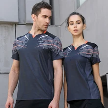 2018 New Running Shirt Sport Quick Dry Breathable Badminton Shirt Women Men Table Tennis Jogging font