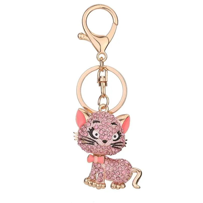 

Rhinestone Cat Sparkling Charm Keychain Bag Handbag Key Ring Car Key Pendant shopify Drop shipping6.26/35%