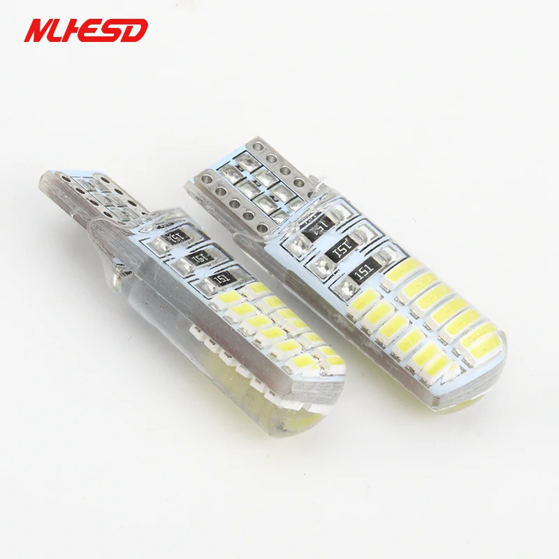 10 шт. новый автомобиль светодиодный T10 194 W5W Canbus T10 24smd 3014 Светодиодный T10 W5W силиконовые оболочки T10 24 светодиодный автоматический Сторона