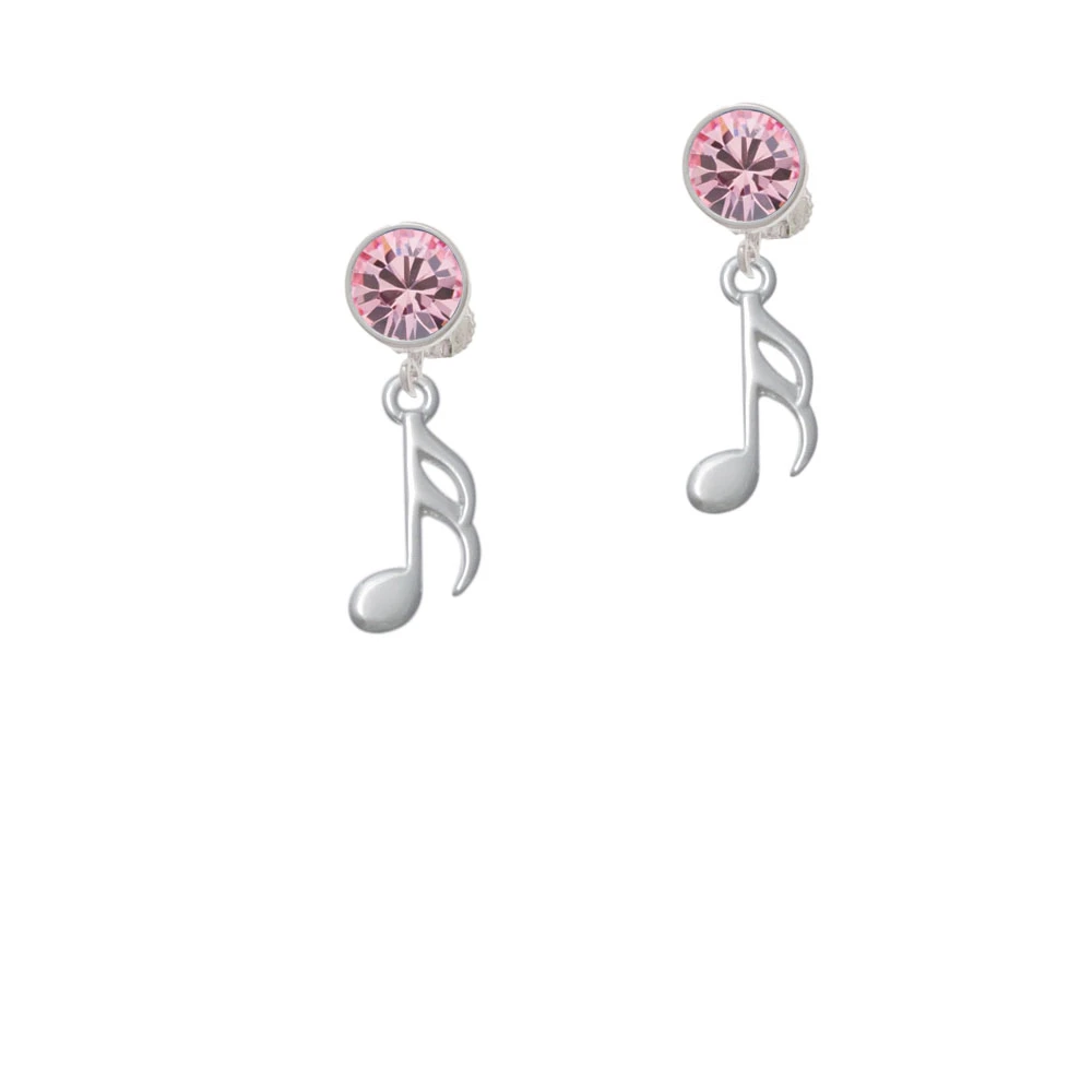 Sixteenth Note Crystal Clip On Earrings (3)