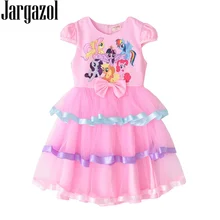 Платья для маленьких девочек платье принцессы Эльзы и Анны с принтом из мультфильма «Маленький Пони» элегантное платье с пачкой из сетки для вечеринки и дня рождения, Vestido