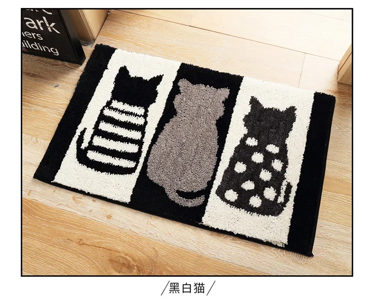 Толстой нескользящей коврики с мультяшным котом полас, прихожей нескользящий коврик для кухни, ванной коврики для дома коврик для входной двери