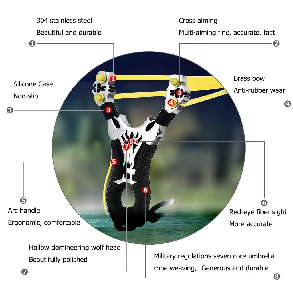 Профессиональный открытый охотничий из нержавеющей стали Рогатка катаплот инструмент с 1 лентой