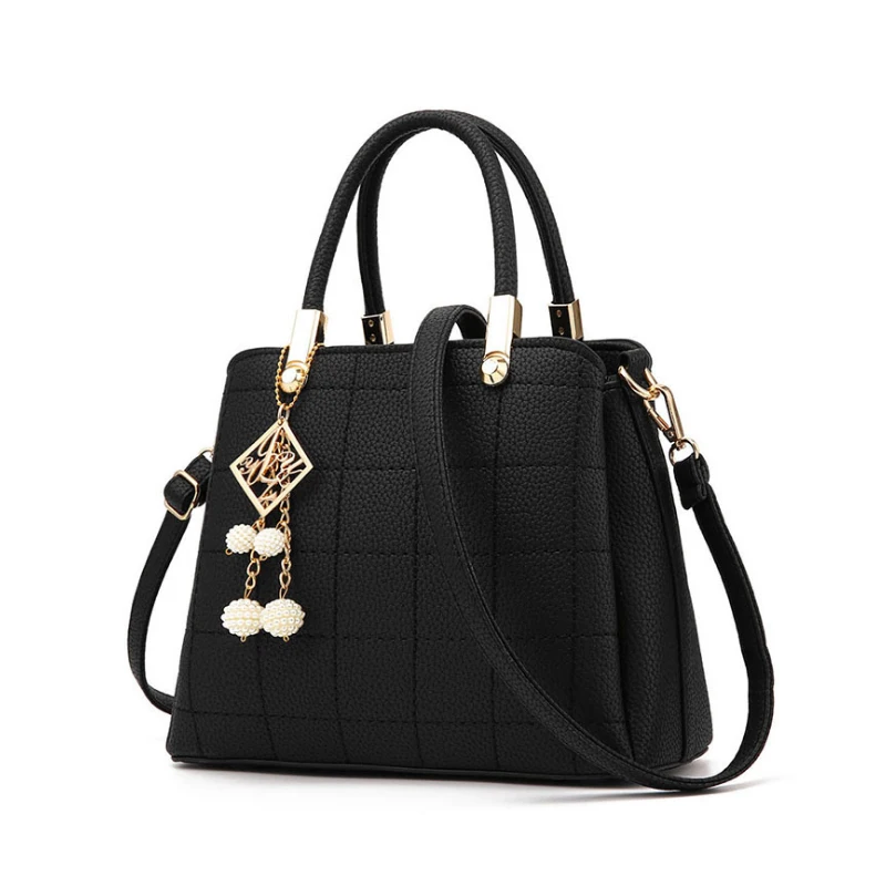 Homeda New Simple Atmosphere Women Handbag Brand Large Capacity Plaid Handbag Messenger bag with