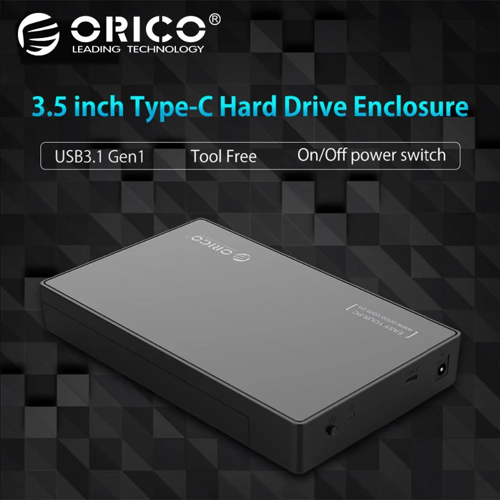 

ORICO 3.5" HDD Caddy Case USB 3.1 Gen 1 Type C to SATA External HDD Case Up to 8TB Support UASP Tool Free for SATA HDD/SSD