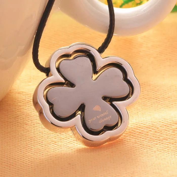 

1pc Hot lucky four-leaf clover necklace titanium steel men's jewelry stainless steel Couple Pendant Necklace