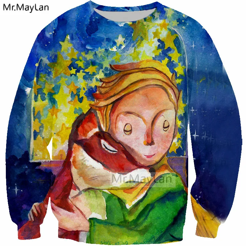 Le Petit Prince Cute3D Print Kawaii Sweatshirts Men/Women Hiphop O neck Pullover Hoodies Girl Hipster Streetwear Outwear Clothes Le Petit Prince Cute3D Print Kawaii Sweatshirts Men/Women Hiphop O neck Pullover Hoodies Girl Hipster Streetwear Outwear Clothes
