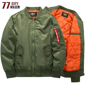 

Plus Size 7XL 8XL Bomber Jacket Men Streetwear Thick and Thin Style Army Air Force Flight Jackets Windbreaker chaqueta hombre