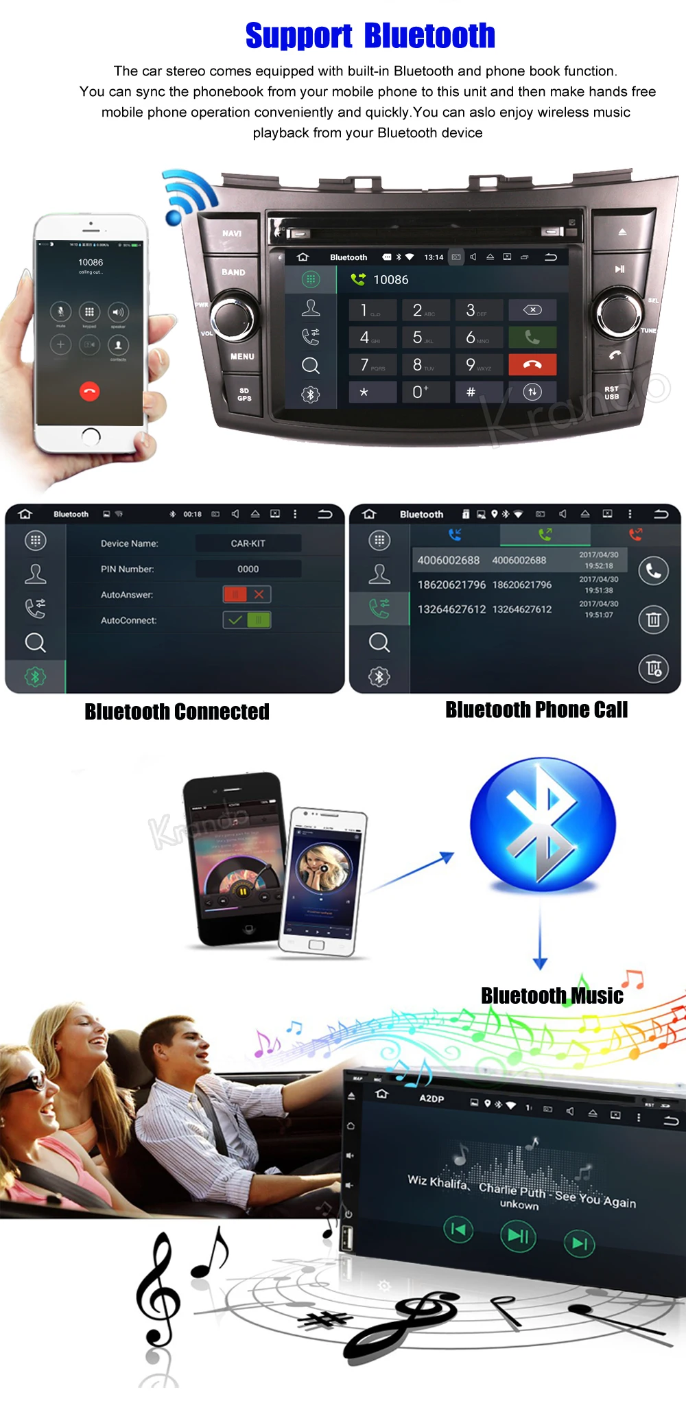 Discount Krando 7" Android 8.0 car audio radio gps dvd navigation multimedia system for Suzuki Swift 2012-2016 player WIFI 3G DAB+ 3