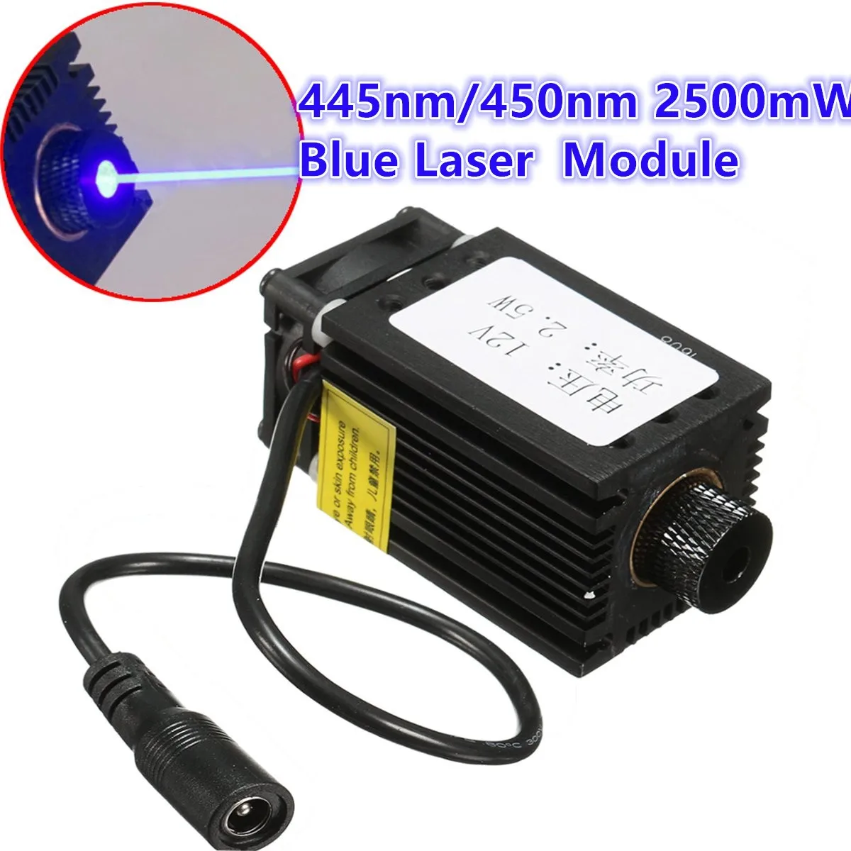 

1Pcs 2500mW 2.5W 445nm 450nm Blue Laser Module For DIY CNC Laser Cutter Engraving Machine With Adaptor