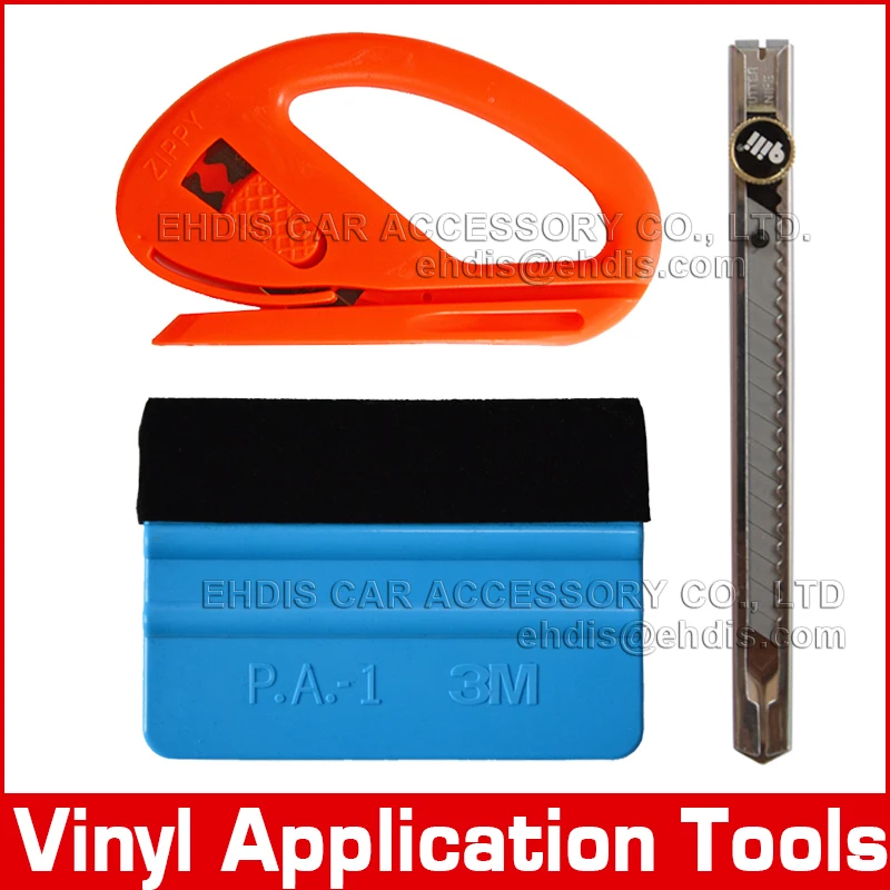 3 in 1 Carbon fiber car sticker installing application tools car