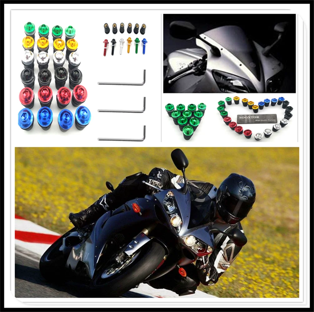 

10PCS red Motorcycle Screw Windscreen Windshield Bolt Screws for SUZUKI ABS GSX1400 GSX650F Kawasaki GTR1400 CONCOURS