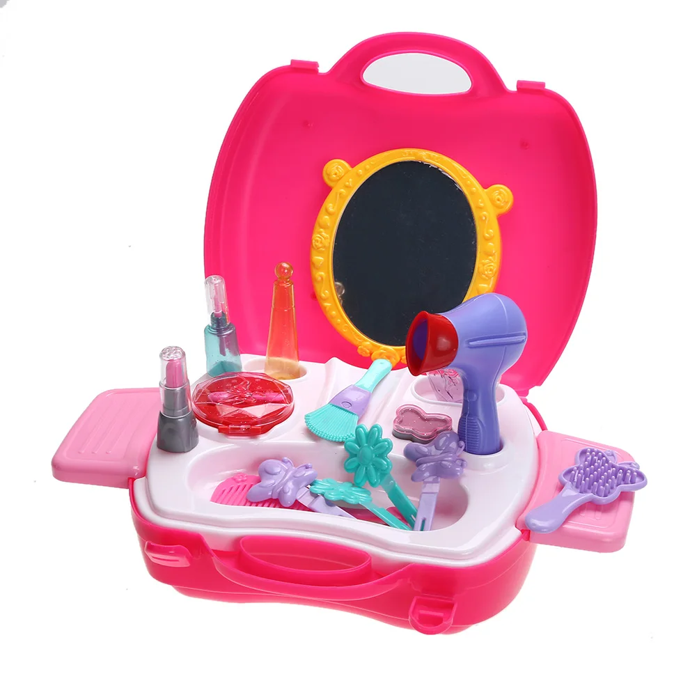 Kids Toys Plastic Pretend Play Simulation Cosmetic Case Makeup Toy with Box Baby Play House