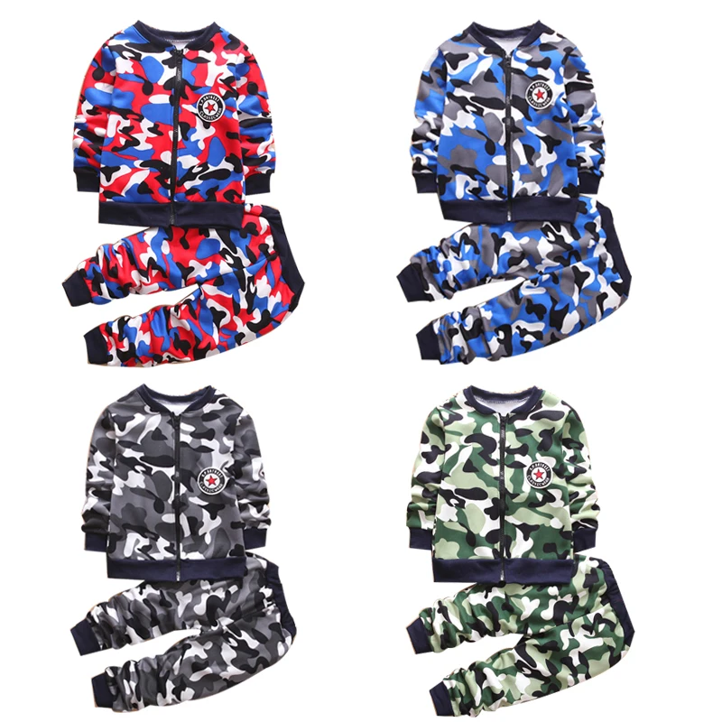 winter Kids Clothes Camouflage Thicker Baby Boys Clothing Set Toddler Boy Clothing Boutique Children Kids girls Costume suit