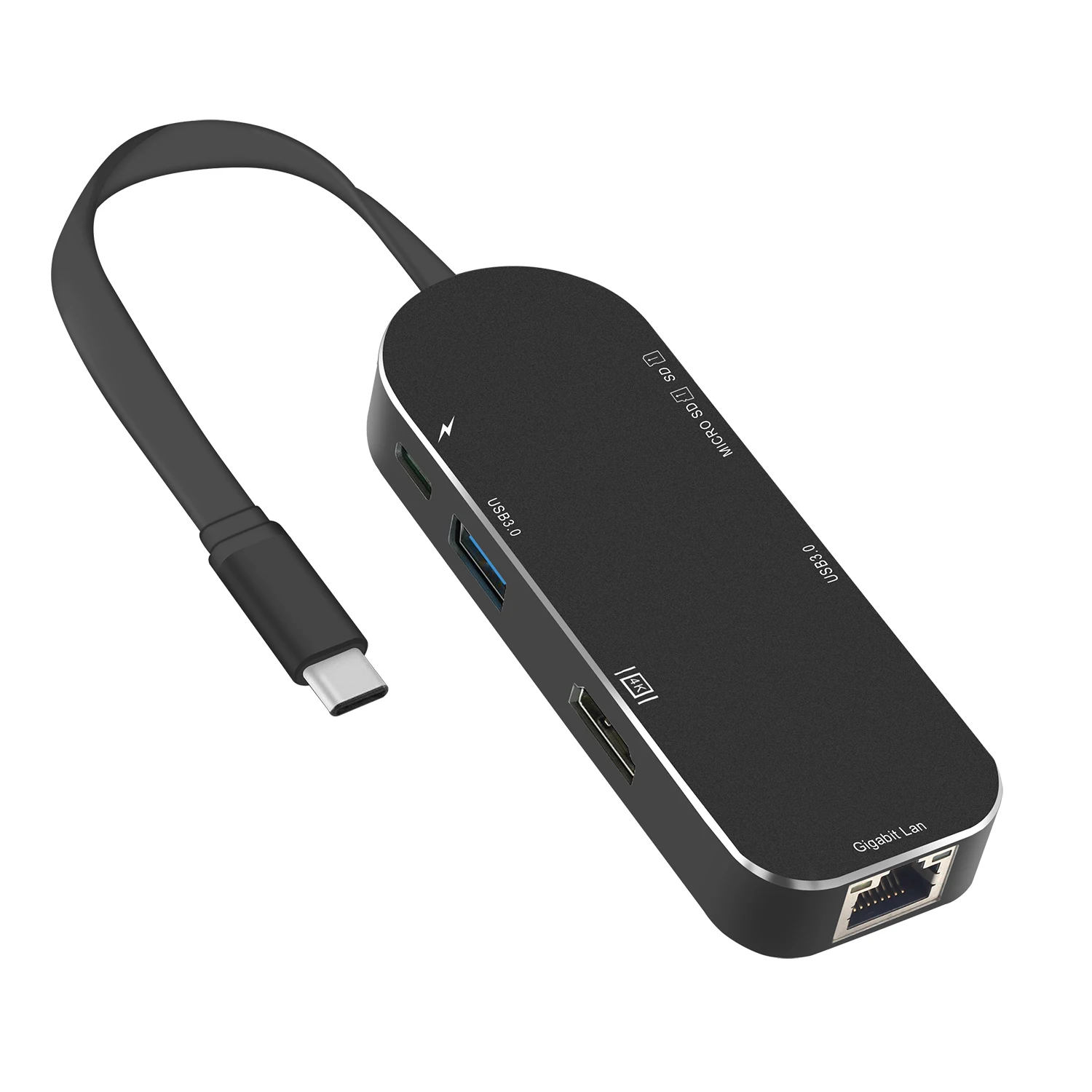 USB C концентратор HDMI USB-C Ethernet адаптер для Macbook Pro Thunderbolt 3, type C концентратор гигабитная Lan 4k кард-ридер+ type-C питания