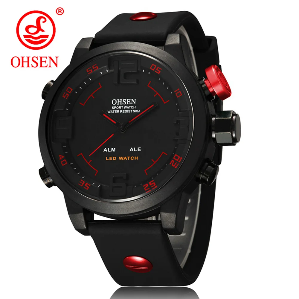 OHSEN Relogio Masculino Mens LED Digital Sports Watch with gift box Military Top Luxury Brand