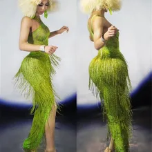 Свадебный комплект из модных, бахромой платье со стразами вечернее платье сексуальное длинное платье для выпускного вечера день рождения, празднование стрейч платья с кисточками